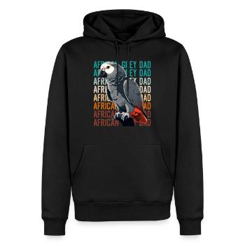 Perroquets gris Maman Africain Maman Gris Maman Perroquet - Sweat à capuche Premium bio Homme - noir - Devant - Nico (187cm)