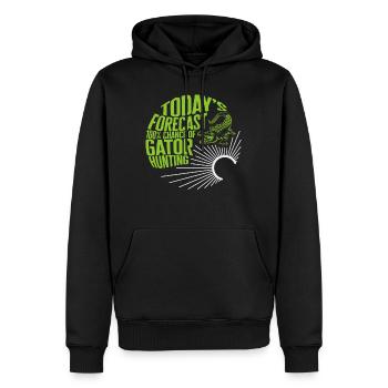 Chemise d’animal, la prévision d’aujourd’hui 100% de chance - Sweat à capuche Premium bio Homme - noir - Devant - Nico (187cm)