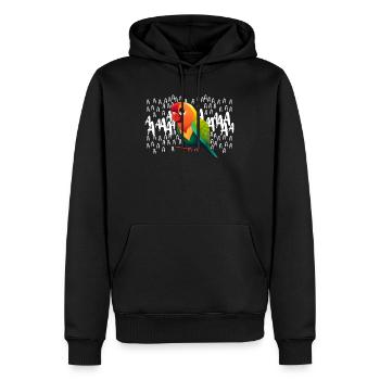 Oiseaux d’amour Tourtereaux Perroquet Fan Inséparable - Sweat à capuche Premium bio Homme - noir - Devant - Nico (187cm)
