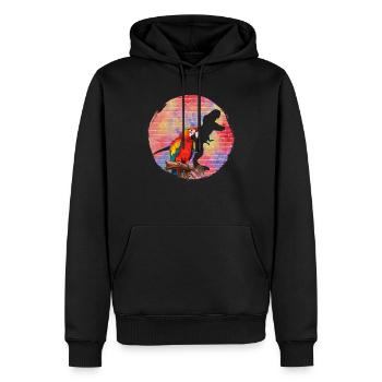 Ara Dinosaurier Fan Papagei Vogelliebhaber - Männer Premium Bio Hoodie - Schwarz - Vorne - Nico (187cm)