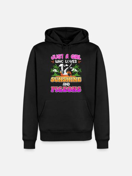 Nur ein Mädchen das Sonnenschein und Tauben liebt - Männer Premium Bio Hoodie - Schwarz