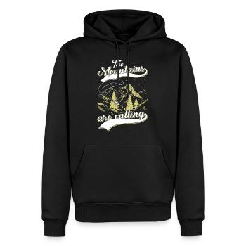 Mountaineering The Mountains are Calling - Men’s Premium Organic Hoodie - black - Front - Nico (187cm)