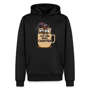 Lustiges Buchliebhaber-Geschenk | Nur noch ein Kapitel - Männer Premium Bio Hoodie - Schwarz - Vorne - Nico (187cm)