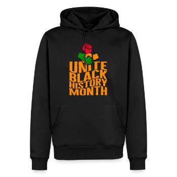 Black Lives Matter Shirt, Unite Black History - Männer Premium Bio Hoodie - Schwarz - Vorne - Nico (187cm)