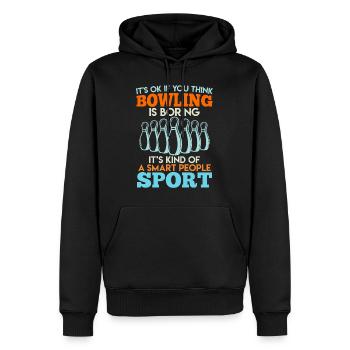 Bowler C’est OK si vous pensez que Bowling est ennuyeux - Sweat à capuche Premium bio Homme - noir - Devant - Nico (187cm)