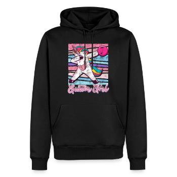 Bowling Women Gutter Girl Unicorn Fan Bowler - Men’s Premium Organic Hoodie - black - Front - Nico (187cm)