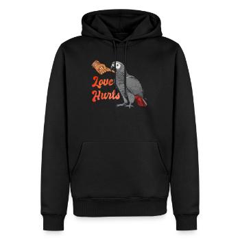 Liebe tut Weh Grau Papagei Halter African Grey - Männer Premium Bio Hoodie - Schwarz - Vorne - Nico (187cm)