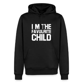 Funny I'm The Favourite Child Siblingsfamily joket - Men’s Premium Organic Hoodie - black - Front - Nico (187cm)
