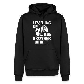 Auf dem Weg zum großen Bruder - Geschwisterbruder gamin - Männer Premium Bio Hoodie - Schwarz - Vorne - Nico (187cm)
