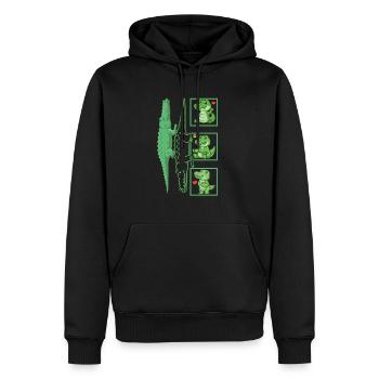 Chemise de zoo, Alligator Crocodile Cute Heart Tee, - Sweat à capuche Premium bio Homme - noir - Devant - Nico (187cm)