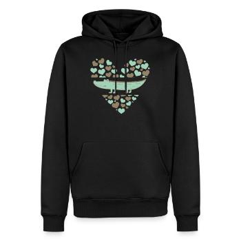 Chemise de zoo, crocodile alligator mignon avec des cœurs - Sweat à capuche Premium bio Homme - noir - Devant - Nico (187cm)