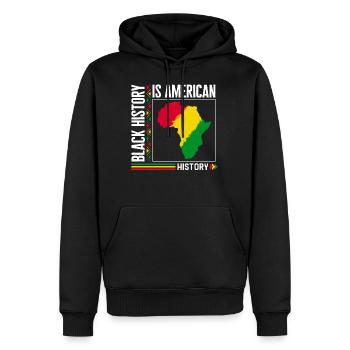 Black Lives Matter Shirt, Black History Is - Men’s Premium Organic Hoodie - black - Front - Nico (187cm)