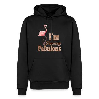 Flamants roses Je suis en train de floquer de fabuleuses femmes flamants roses - Sweat à capuche Premium bio Homme - noir - Devant - Nico (187cm)