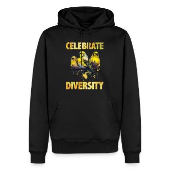 Singvögel Celebrate Diversity Kanarienvögel - Männer Premium Bio Hoodie - Schwarz - Vorne - Nico (187cm)