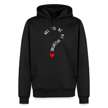 Serez-vous mon Valentin? Coeur Saint-Valentin - Sweat à capuche Premium bio Homme - noir - Devant - Nico (187cm)