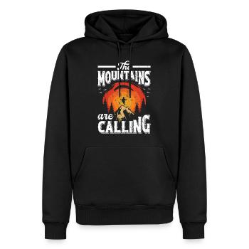 Mountaineering The Mountains are Calling - Men’s Premium Organic Hoodie - black - Front - Nico (187cm)