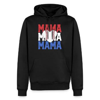 Baseball Mama Chemise Vintage Rétro Américain - Sweat à capuche Premium bio Homme - noir - Devant - Nico (187cm)