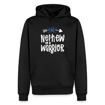 Neffe eines Krieger-Support-Teams Darmkrebs - Männer Premium Bio Hoodie - Schwarz - Vorne - Nico (187cm)