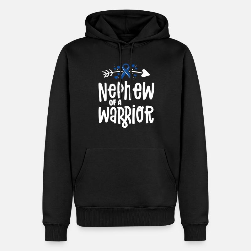 Neffe eines Krieger-Support-Teams Darmkrebs - Männer Premium Bio Hoodie - Schwarz