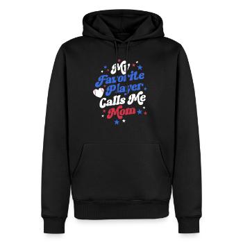 Baseball Mama Mutter Retro Mein Lieblingsspieler - Männer Premium Bio Hoodie - Schwarz - Vorne - Nico (187cm)