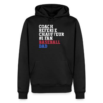 Chemise de père de baseball drôle de baseball disant mon fils - Sweat à capuche Premium bio Homme - noir - Devant - Nico (187cm)