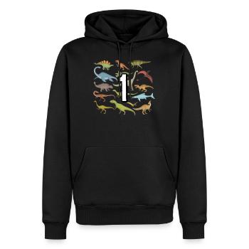 Enfant Dinosaure Cadeau Cadeau T-shirt pour 1 an - Sweat à capuche Premium bio Homme - noir - Devant - Nico (187cm)