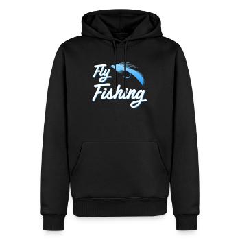 Fligenfischen Fischjagd Angeln Fliegenfischer - Männer Premium Bio Hoodie - Schwarz - Vorne - Nico (187cm)