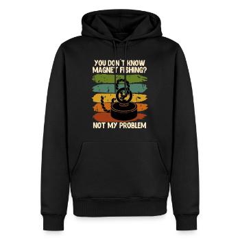 Schatzsuche Du kennst Magnetfischen nicht - Männer Premium Bio Hoodie - Schwarz - Vorne - Nico (187cm)