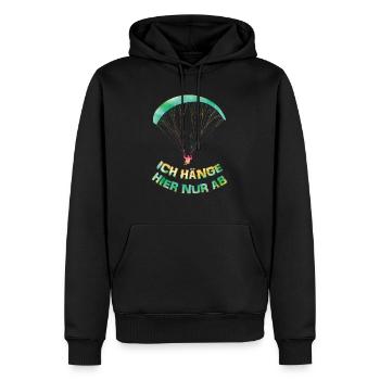Gleitschirmflieger Ich Hänge hier nur Ab - Männer Premium Bio Hoodie - Schwarz - Vorne - Nico (187cm)