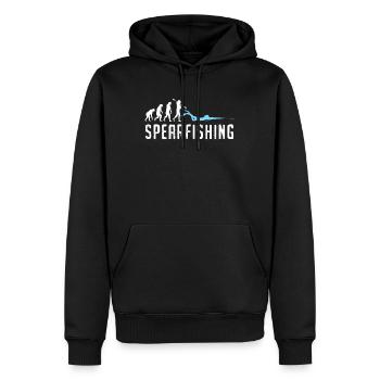 Speerfischer Spearfishing Fischjagd mit Harpune - Männer Premium Bio Hoodie - Schwarz - Vorne - Nico (187cm)