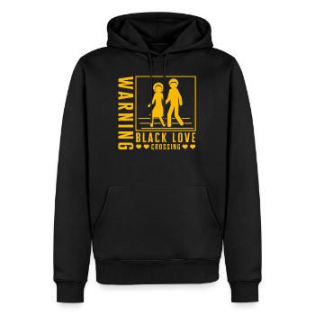 Chemise Black Lives Matter, avertissement Black Love - Sweat à capuche Premium bio Homme - noir - Devant - Nico (187cm)
