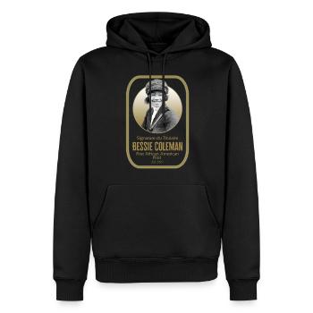 Black Lives Matter Shirt, Bessie Coleman First - Men’s Premium Organic Hoodie - black - Front - Nico (187cm)