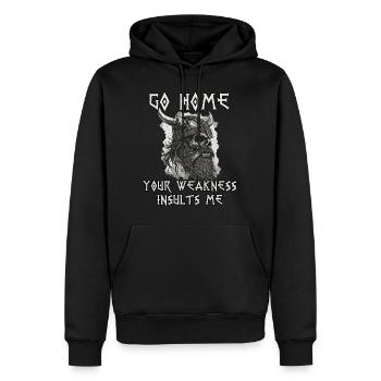 Tenue d’entrainement Viking Northman Musculation - Sweat à capuche Premium bio Homme - noir - Devant - Nico (187cm)
