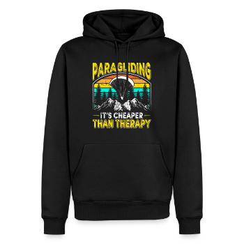 Paragliding Cheaper Than Therapy Gleitschirmflug - Männer Premium Bio Hoodie - Schwarz - Vorne - Nico (187cm)