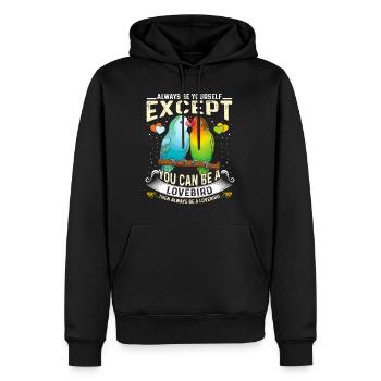 Lovebirds Always You except you can be a Lovebird - Männer Premium Bio Hoodie - Schwarz - Vorne - Nico (187cm)