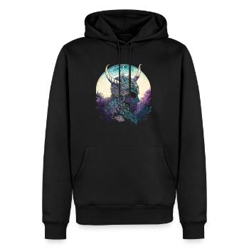 Wikingerhelm Runen Wikingerkrieger Nordische - Männer Premium Bio Hoodie - Schwarz - Vorne - Nico (187cm)