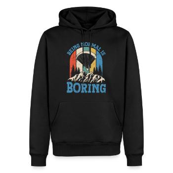 Paragliding Being Normal is Boring - Men’s Premium Organic Hoodie - black - Front - Nico (187cm)
