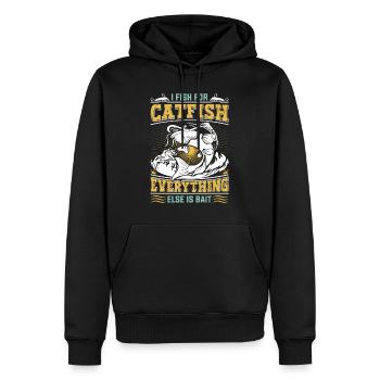 Wels Angeln Je pêche pour Catfish Waller Angler - Sweat à capuche Premium bio Homme - noir - Devant - Nico (187cm)
