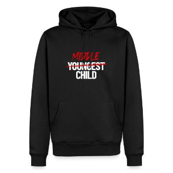 Middle Child Not Youngest Child Funny Sibling Midd - Men’s Premium Organic Hoodie - black - Front - Nico (187cm)