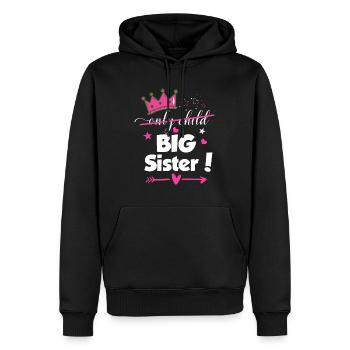 Only Child to Big Sister 2023 Sibling New Baby Pre - Men’s Premium Organic Hoodie - black - Front - Nico (187cm)