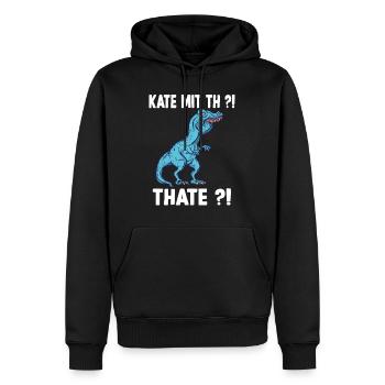 Kathe T-Rex Überbiss Meme Kathe Namens - Männer Premium Bio Hoodie - Schwarz - Vorne - Nico (187cm)