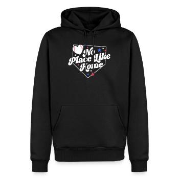 Pas d’endroit comme Home Baseball Shirt Retro Baseball - Sweat à capuche Premium bio Homme - noir - Devant - Nico (187cm)