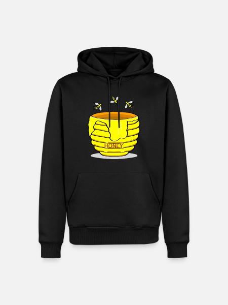 Honigtopf mit Honigbienen süßes Geschenk - Männer Premium Bio Hoodie - Schwarz