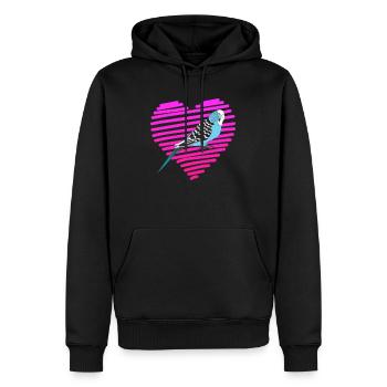 Piepmatz J’adore le porte-oiseau Budgie de Budgie - Sweat à capuche Premium bio Homme - noir - Devant - Nico (187cm)