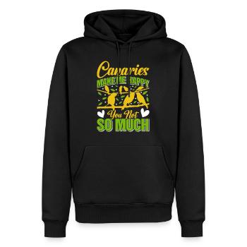 Les Canaries canariennes me font des oiseaux chanteurs heureux - Sweat à capuche Premium bio Homme - noir - Devant - Nico (187cm)