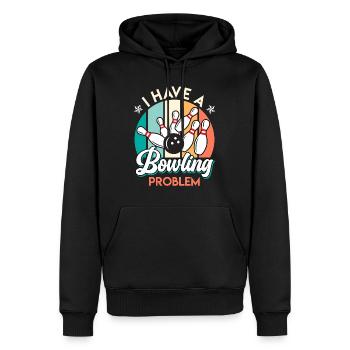 Bowlingspieler lustig I have a Bowling Problem - Männer Premium Bio Hoodie - Schwarz - Vorne - Nico (187cm)