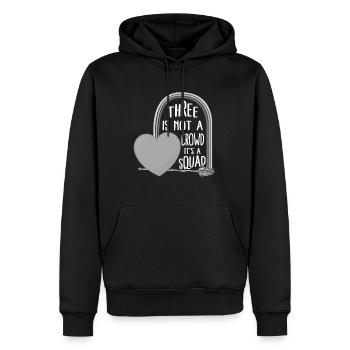 Freundschaftshemd, Drei ist keine Menge, es ist ein - Männer Premium Bio Hoodie - Schwarz - Vorne - Nico (187cm)
