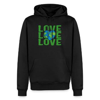 Chemise Earth, Love Earth Heart Tee, Gift For Earth - Sweat à capuche Premium bio Homme - noir - Devant - Nico (187cm)