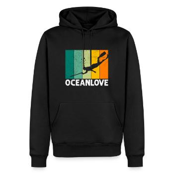 Speerfischen Ozean Liebe Speerfischer Fischjagd - Männer Premium Bio Hoodie - Schwarz - Vorne - Nico (187cm)