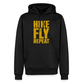 Randonnée Fly Répéter Alpinisme Parapente - Sweat à capuche Premium bio Homme - noir - Devant - Nico (187cm)